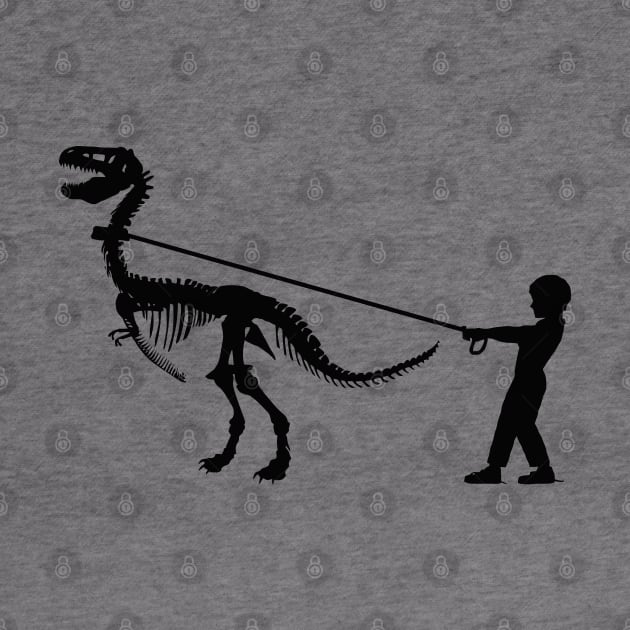 Fossil dinosaur and little boy by Collagedream